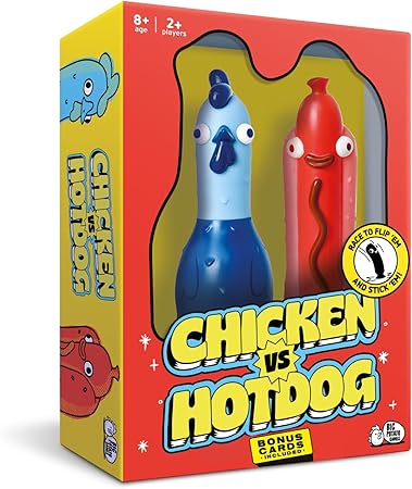 Christmas gift ideas for the whole family of a Chicken vs Hotdog board game.