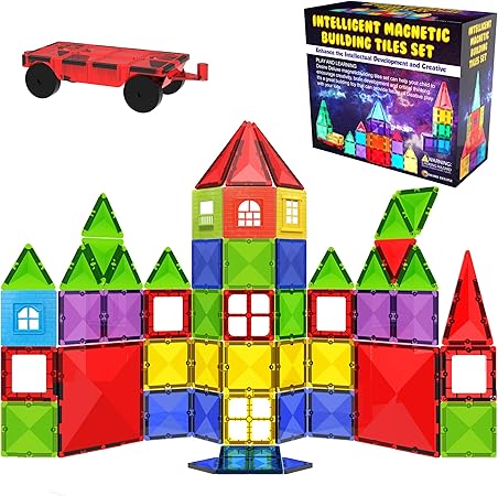 A magnetic building tiles set.